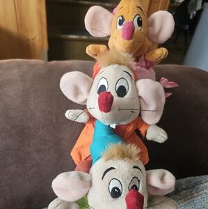 Disney Mouse Plush Set - Orange, Blue, Pink